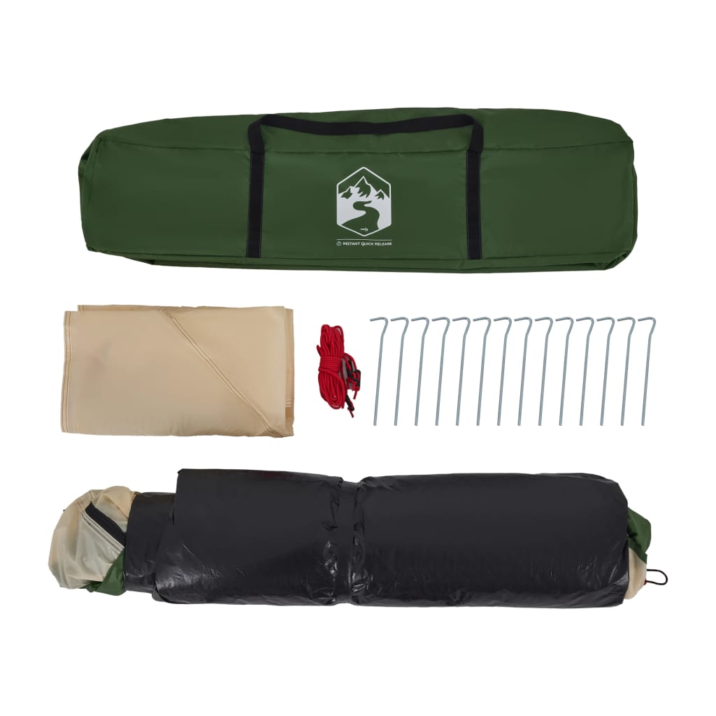 4-personers campingtelt quick-release grøn