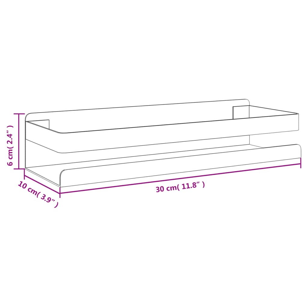 brusehylde 30x10x6 cm børstet 304 rustfrit stål