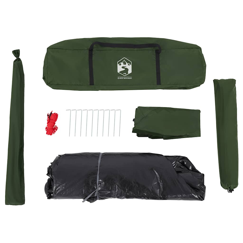 5-personers campingtelt kuppel quick-release grøn