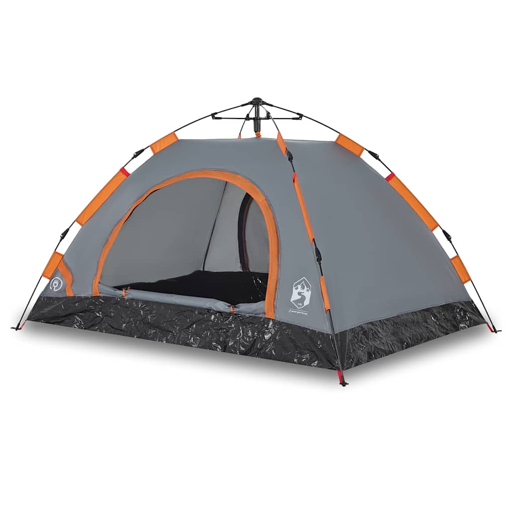 2-personers campingtelt vandtæt quick-release grå og orange