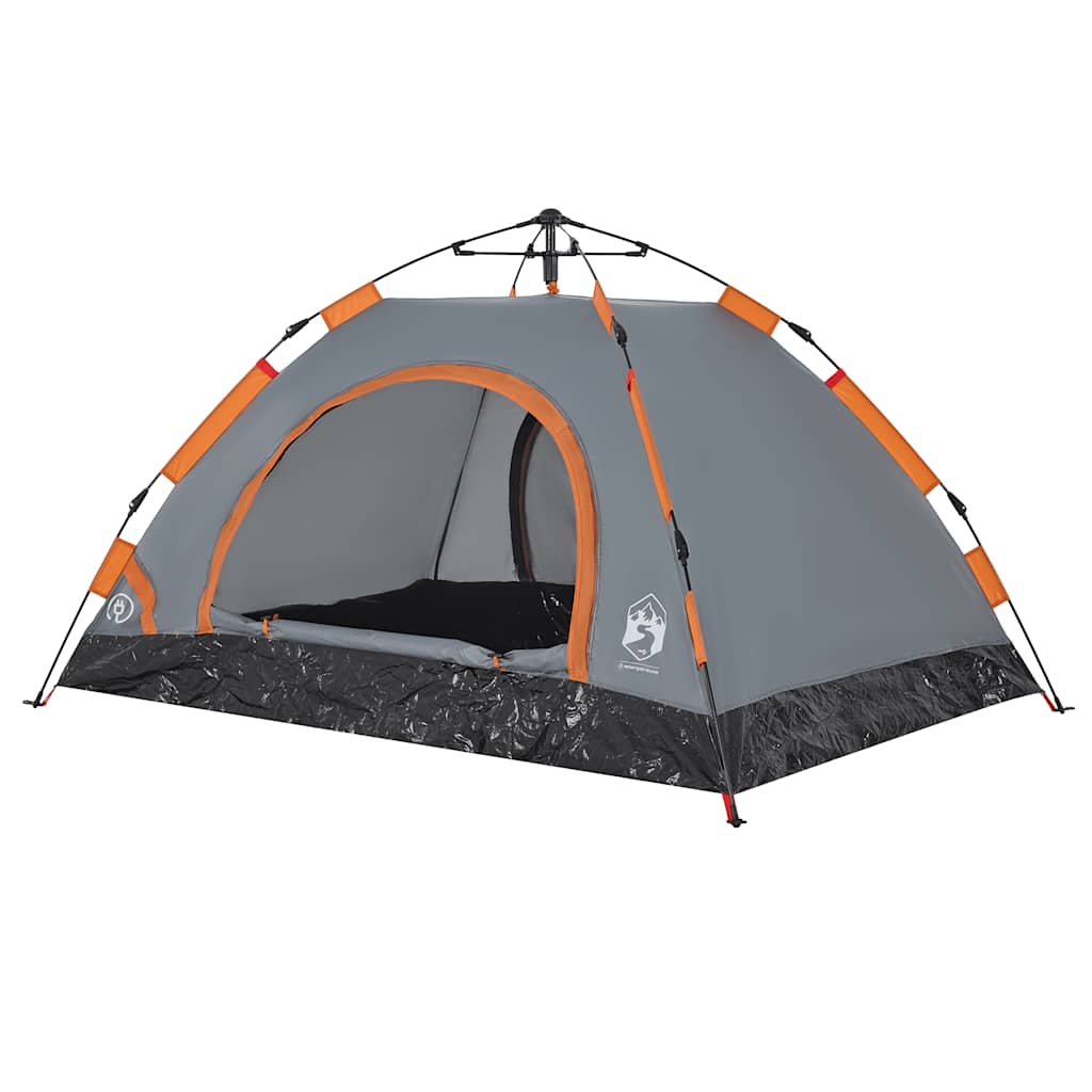 2-personers campingtelt vandtæt quick-release grå og orange