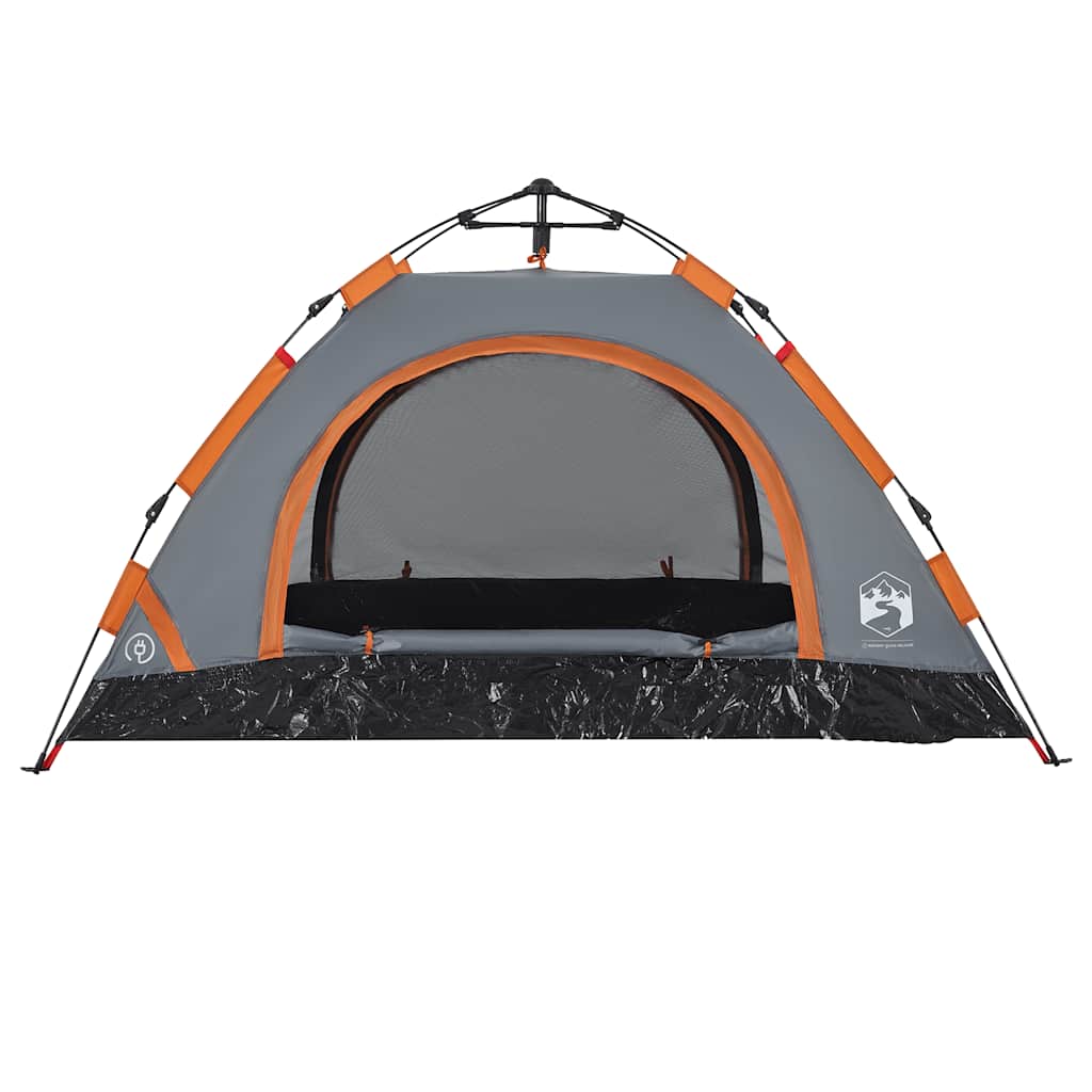 2-personers campingtelt vandtæt quick-release grå og orange