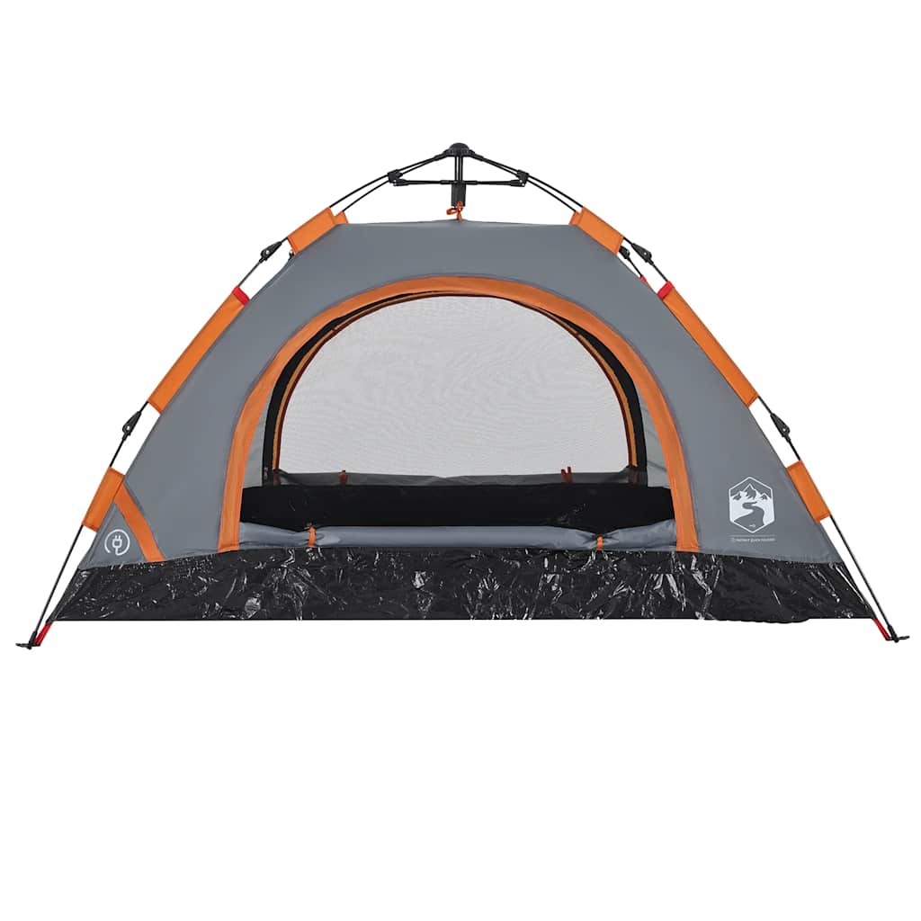 2-personers campingtelt vandtæt quick-release grå og orange