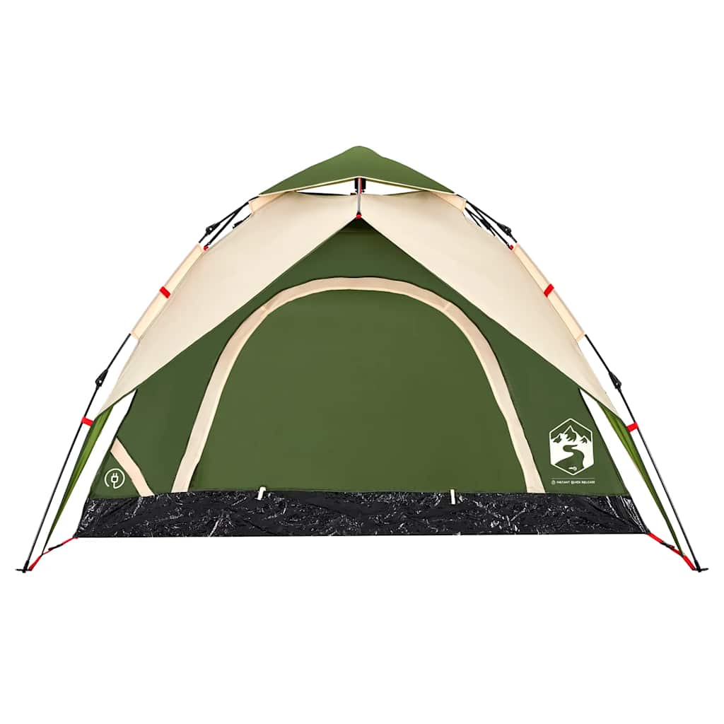 3-personers campingtelt kuppel quick-release grøn