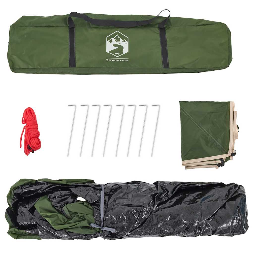 3-personers campingtelt kuppel quick-release grøn