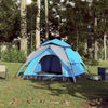 3-personers campingtelt kuppel quick-release blå