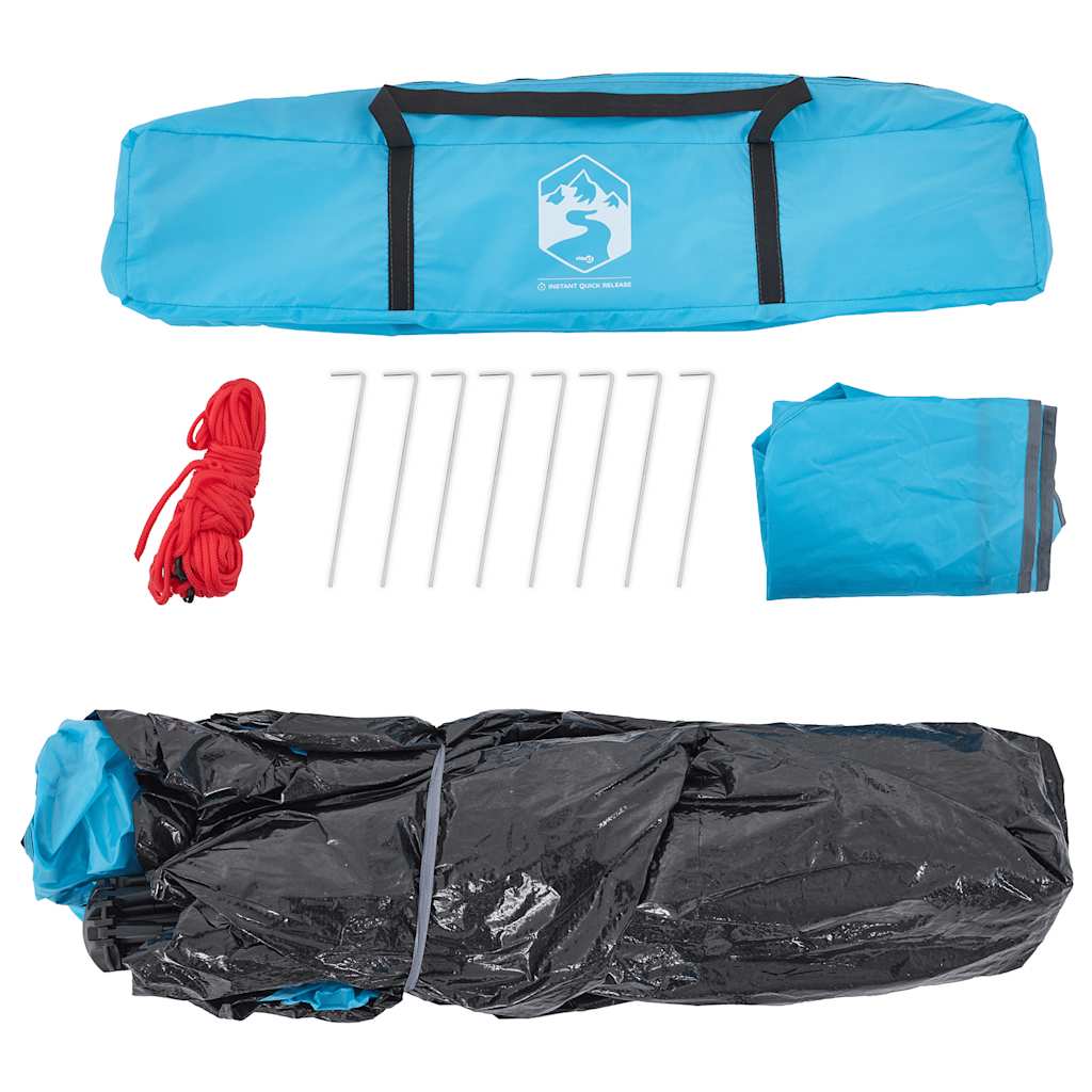 3-personers campingtelt kuppel quick-release blå