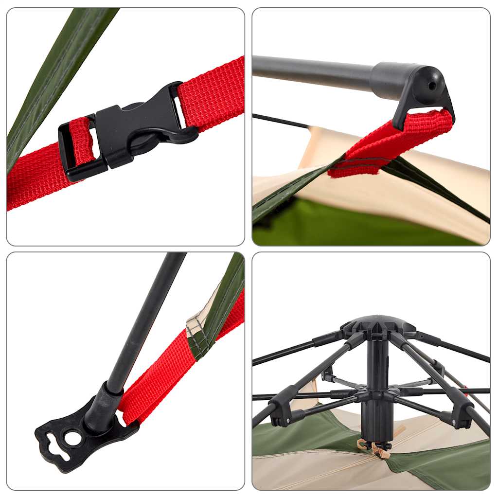 4-personers campingtelt quick-release grøn