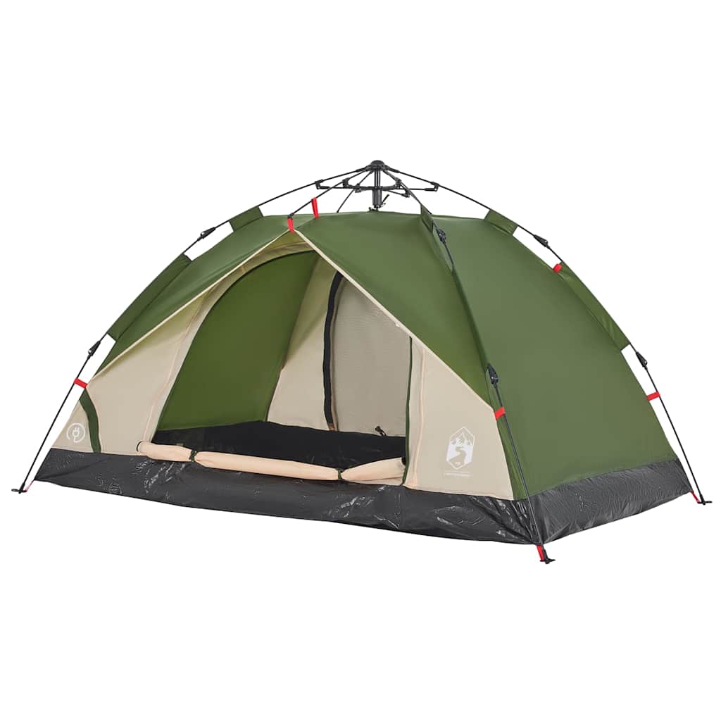 2-personers campingtelt kuppel quick-release grøn