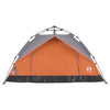 2-personers campingtelt kuppel quick-release grå og orange