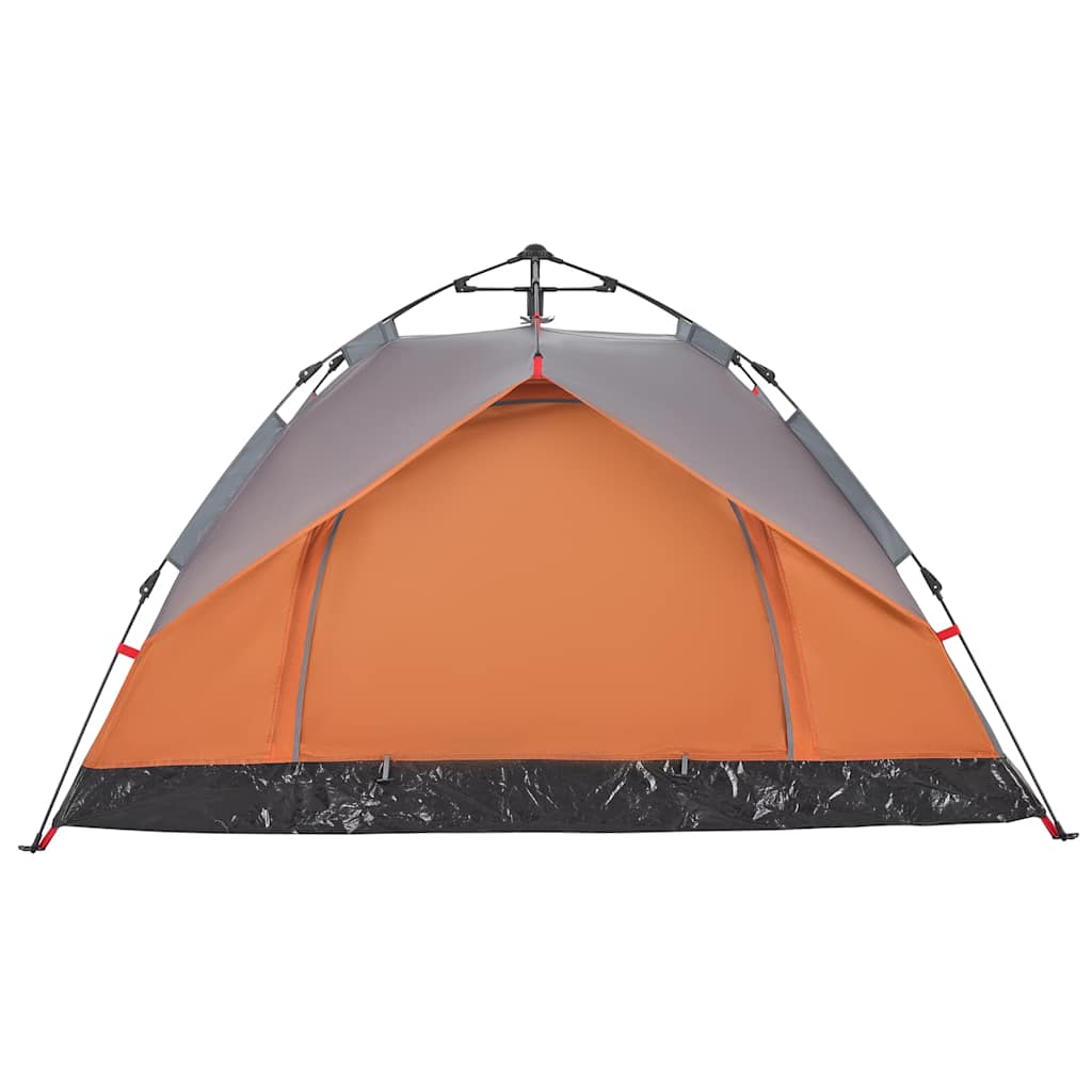 2-personers campingtelt kuppel quick-release grå og orange