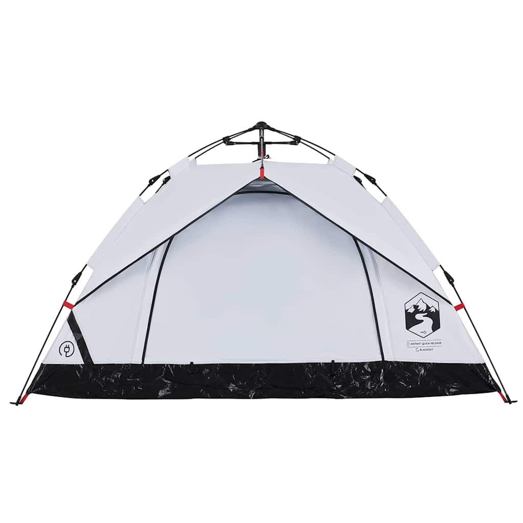 2-personers campingtelt kuppel quick-release mørklægning hvid