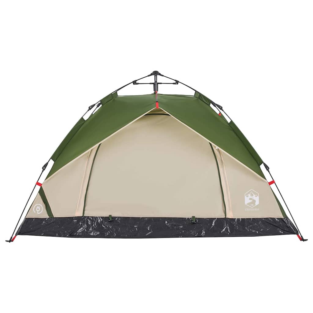 3-personers campingtelt kuppel quick-release grøn