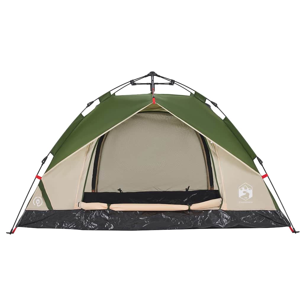 3-personers campingtelt kuppel quick-release grøn