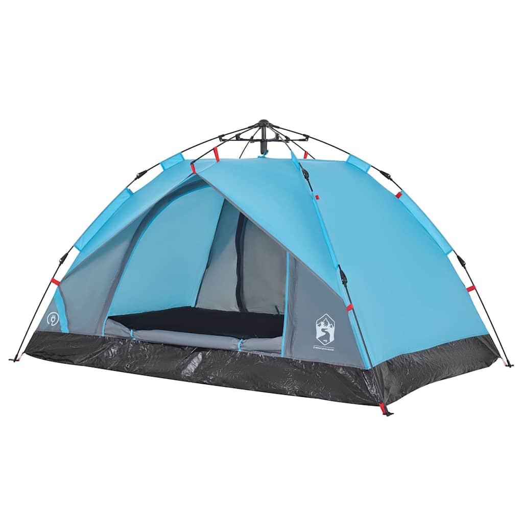 3-personers campingtelt kuppel quick-release blå