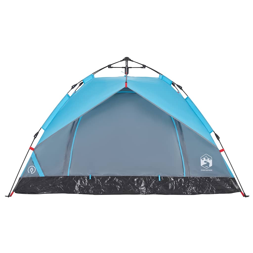 3-personers campingtelt kuppel quick-release blå