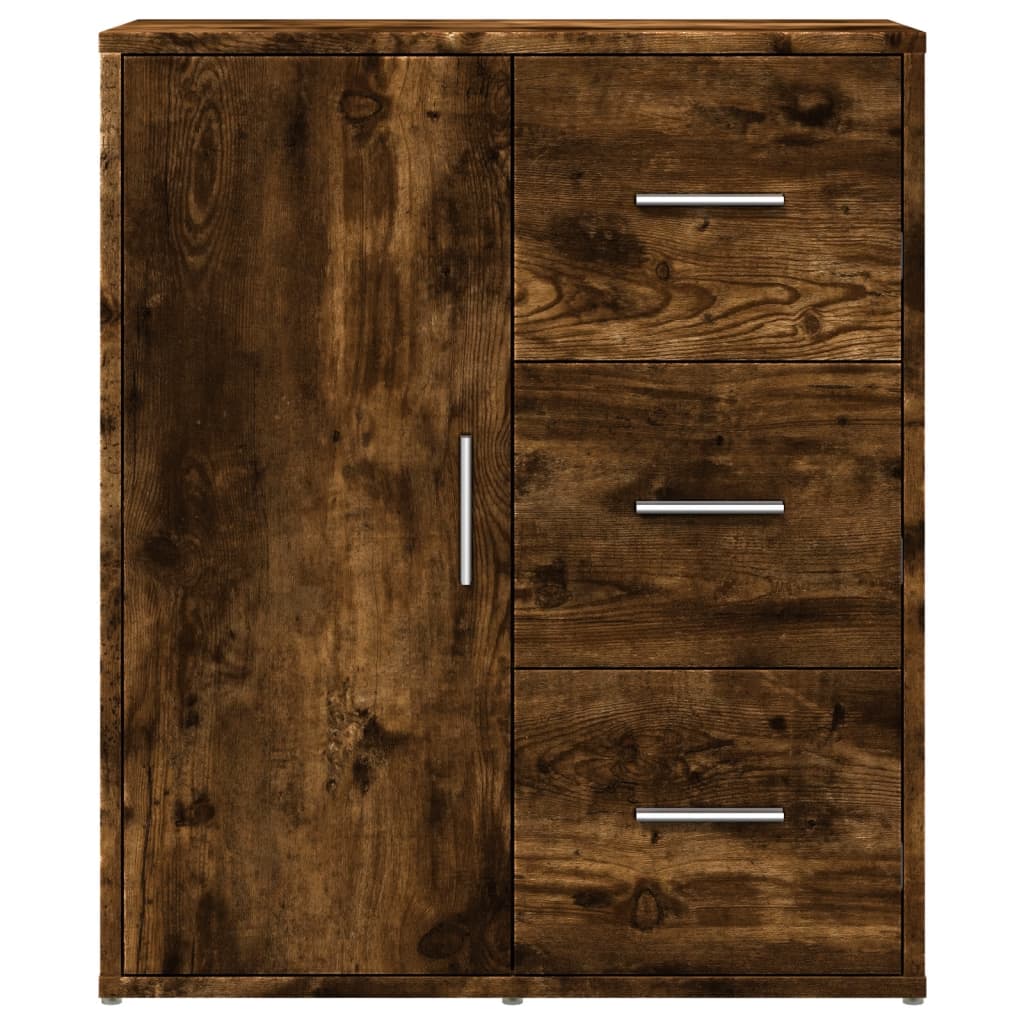 skænk 60x31x70 cm konstrueret træ røget egetræsfarve