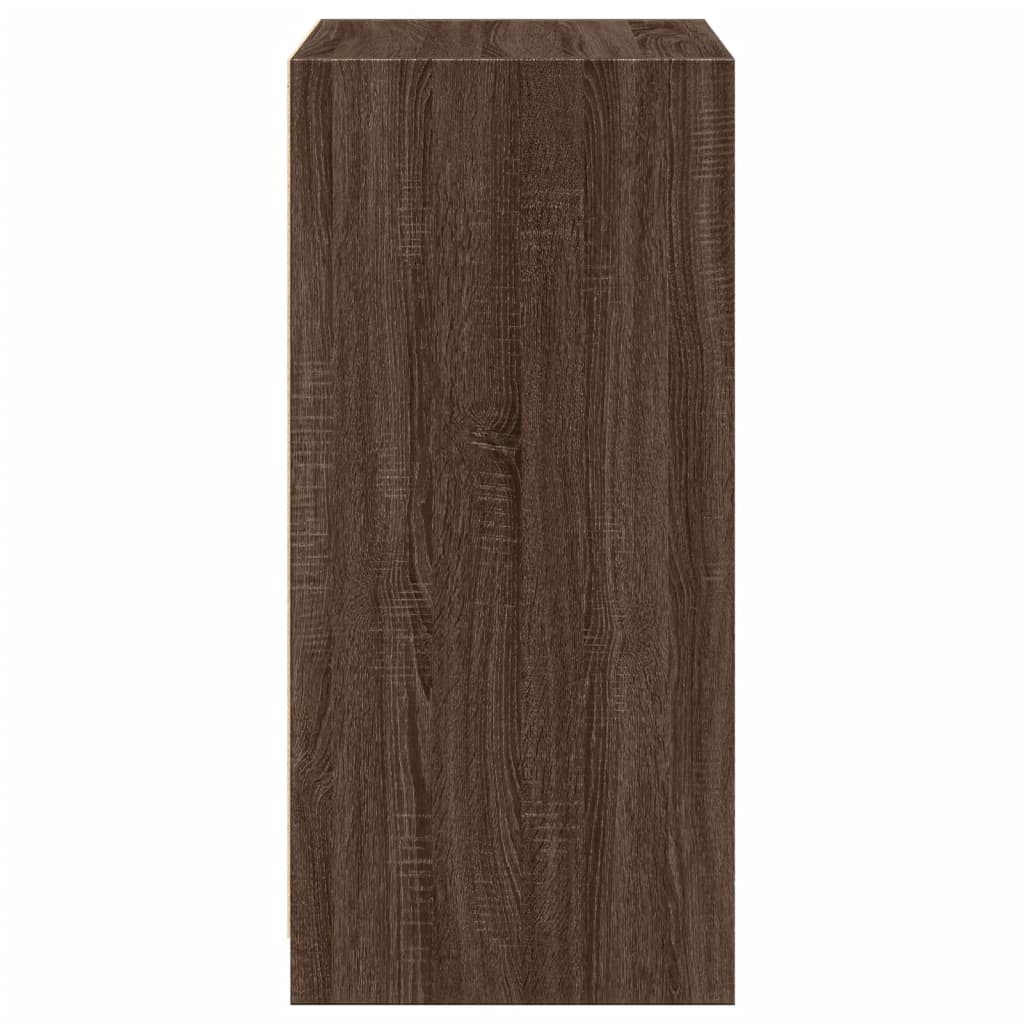 tøjskab 48x41x102 cm konstrueret træ brun egetræsfarve
