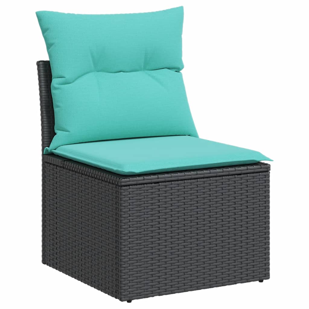 sofasæt til haven 5 dele med hynder polyrattan sort