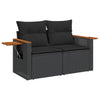 sofasæt til haven 7 dele med hynder polyrattan sort