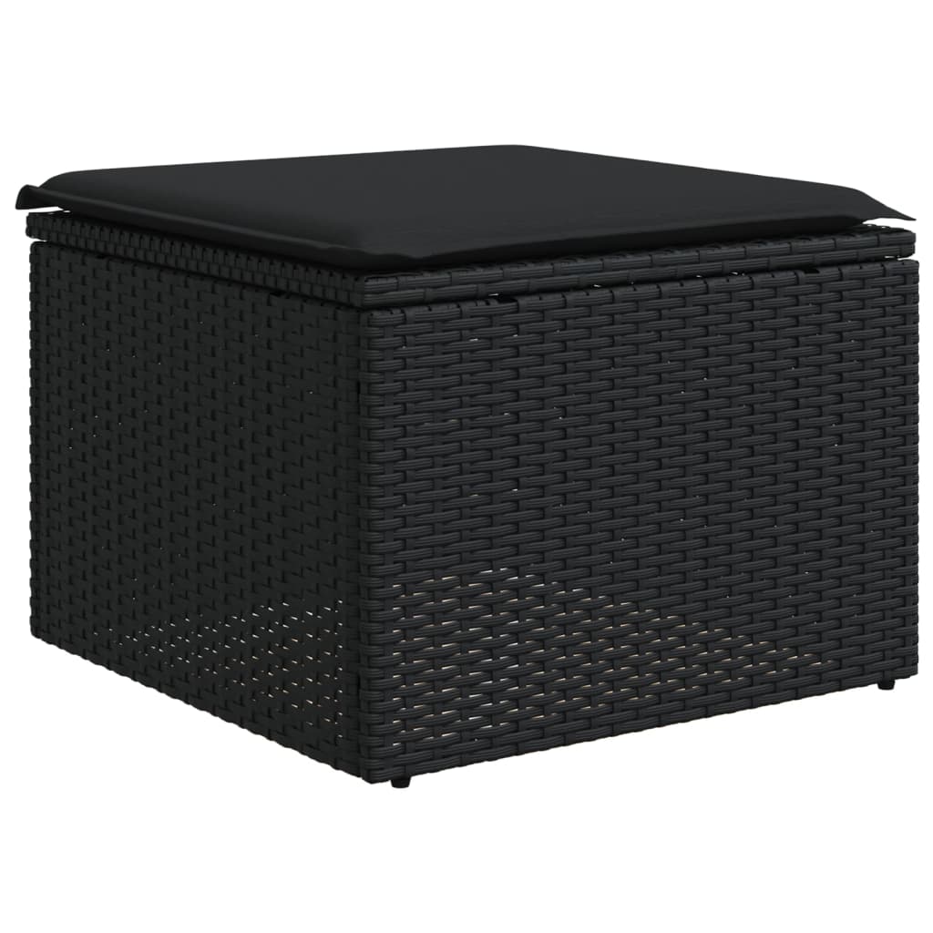 sofasæt til haven 4 dele med hynder polyrattan sort