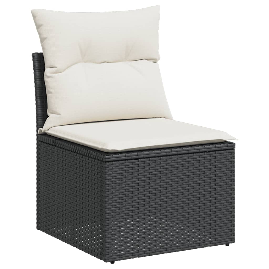 sofasæt til haven 4 dele med hynder polyrattan sort