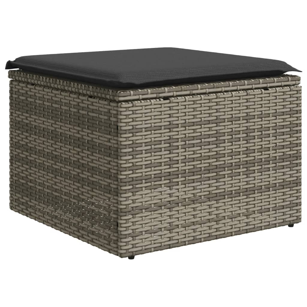 sofasæt til haven 4 dele med hynder polyrattan grå