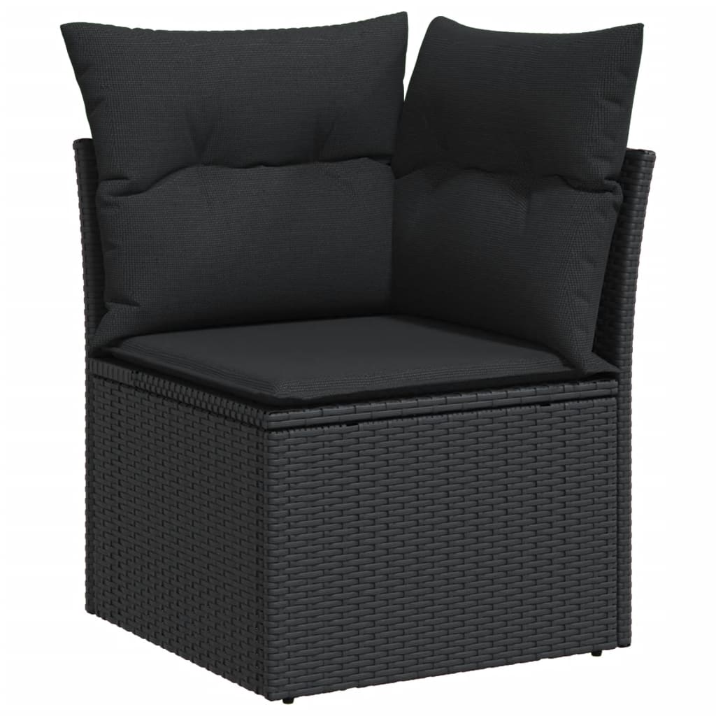 sofasæt til haven 4 dele med hynder polyrattan sort