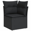 sofasæt til haven 4 dele med hynder polyrattan sort