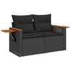 sofasæt til haven 4 dele med hynder polyrattan sort