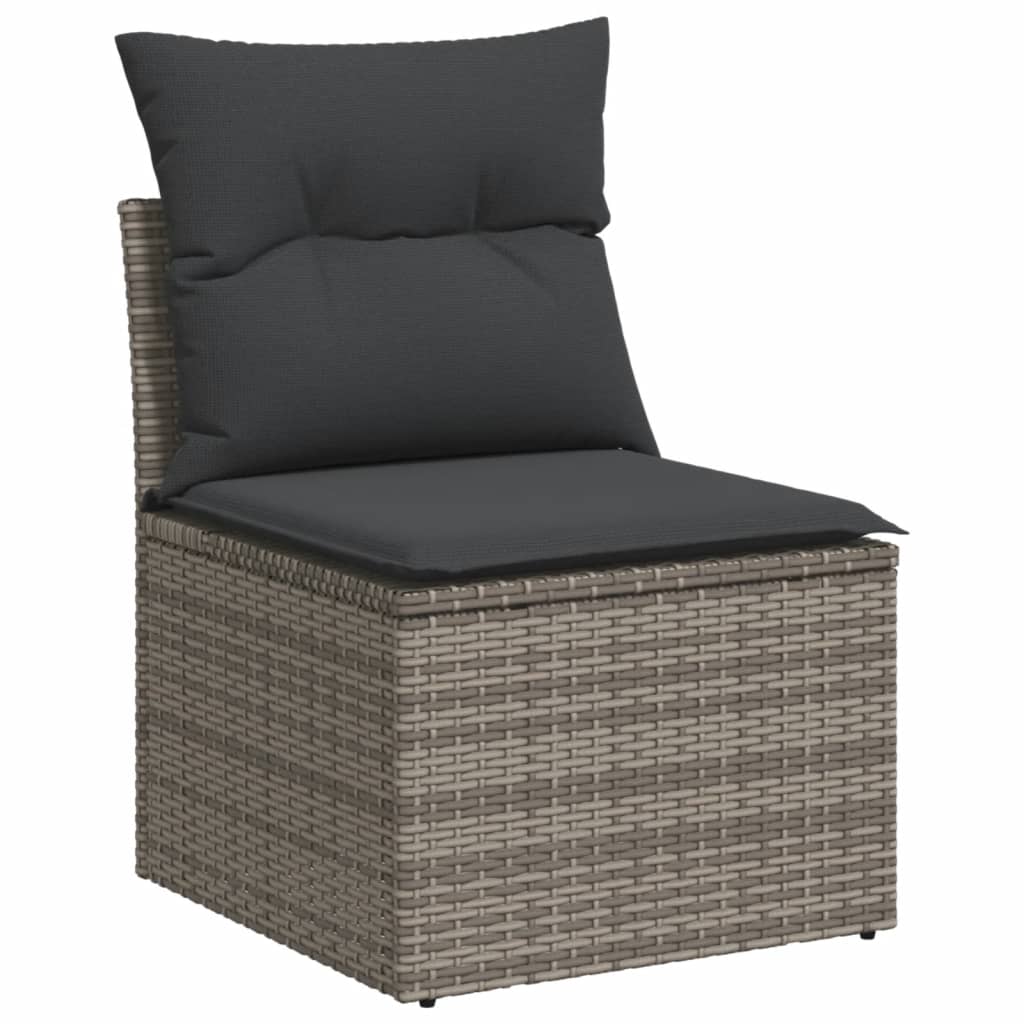sofasæt til haven 4 dele med hynder polyrattan grå