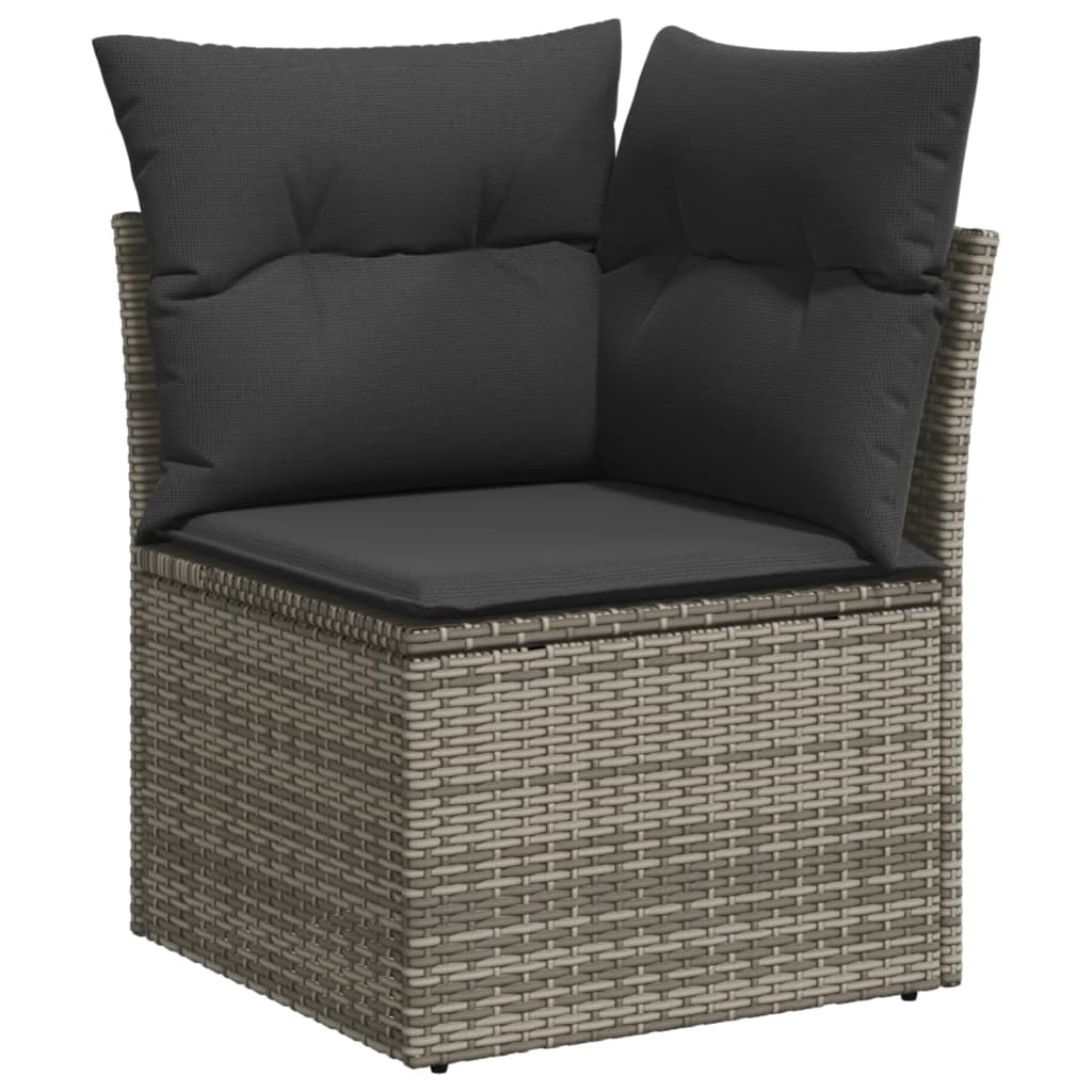 sofasæt til haven 4 dele med hynder polyrattan grå