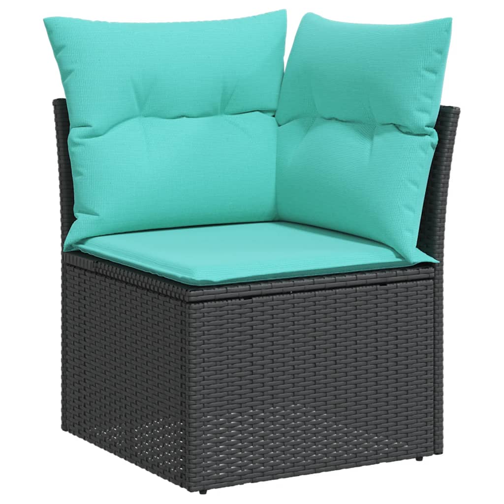sofasæt til haven 5 dele med hynder polyrattan sort