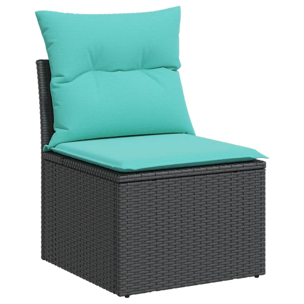 sofasæt til haven 5 dele med hynder polyrattan sort