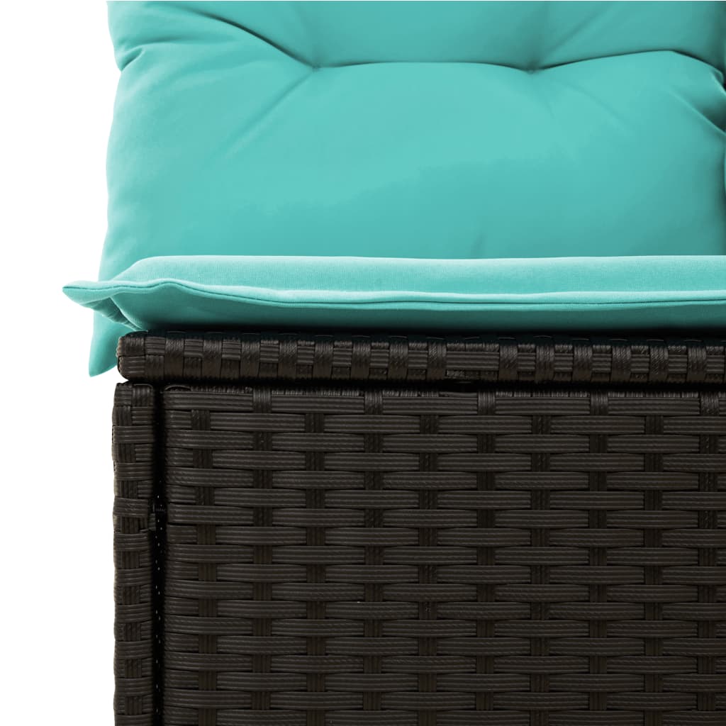 sofasæt til haven 5 dele med hynder polyrattan sort