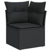 sofasæt til haven 7 dele med hynder polyrattan sort