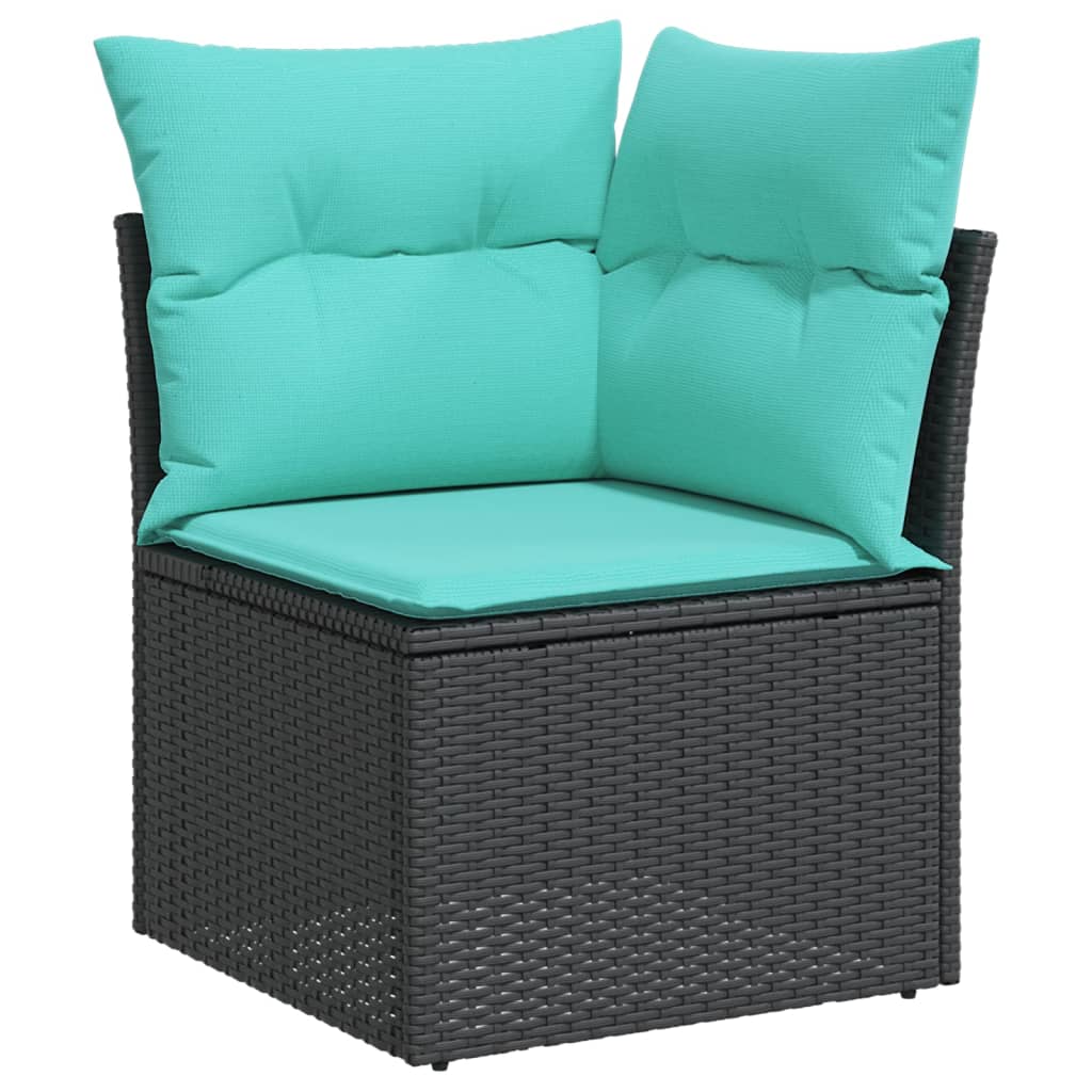 sofasæt til haven 9 dele med hynder polyrattan sort