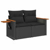 sofasæt til haven 7 dele med hynder polyrattan sort