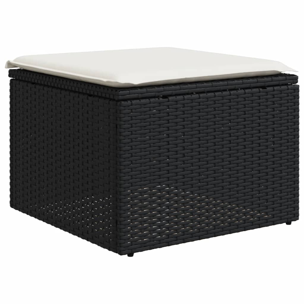 sofasæt til haven 7 dele med hynder polyrattan sort