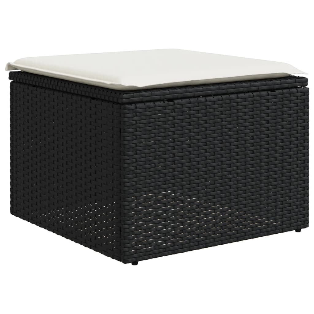 sofasæt til haven 7 dele med hynder polyrattan sort