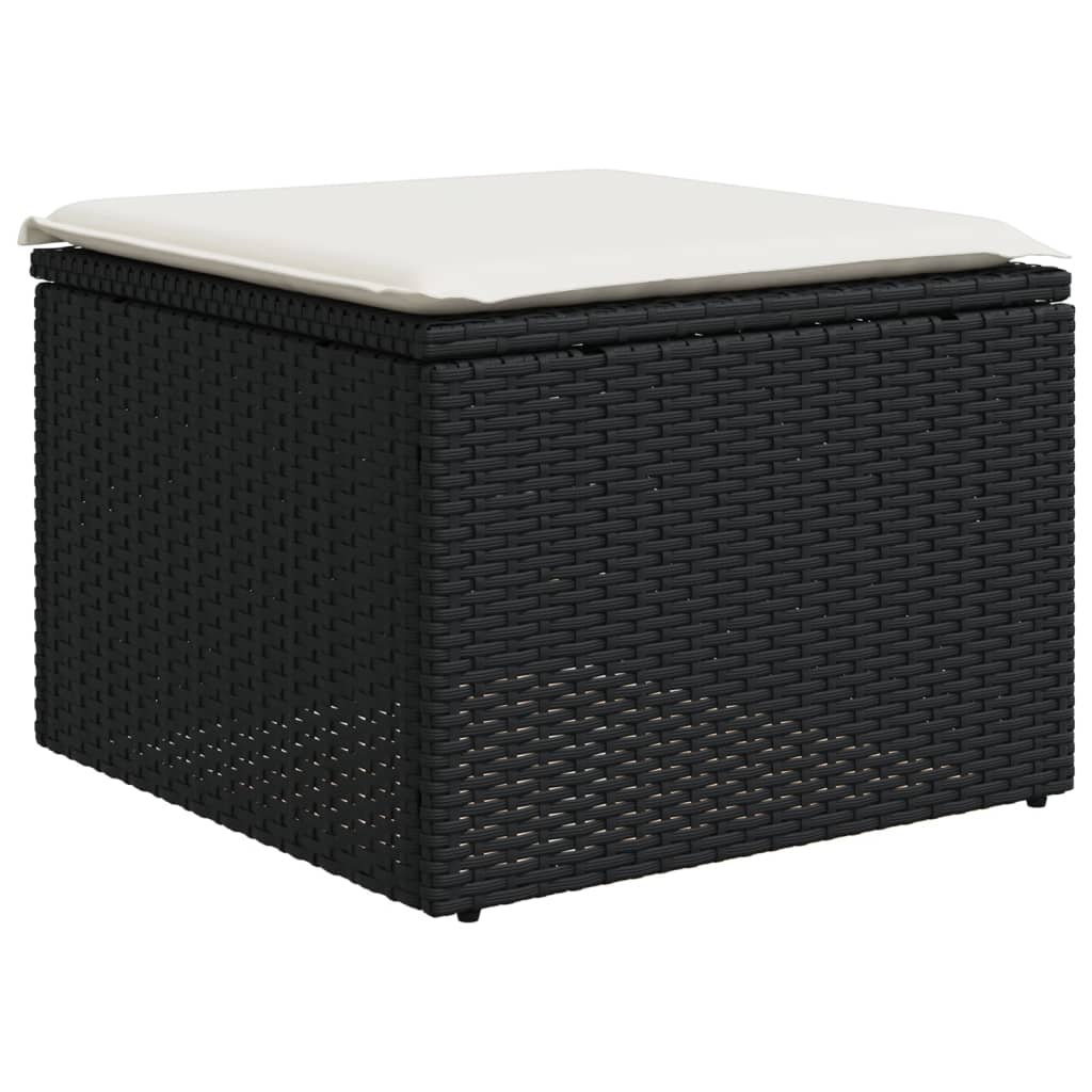 sofasæt til haven 8 dele med hynder polyrattan sort