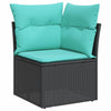 sofasæt til haven 10 dele med hynder polyrattan sort