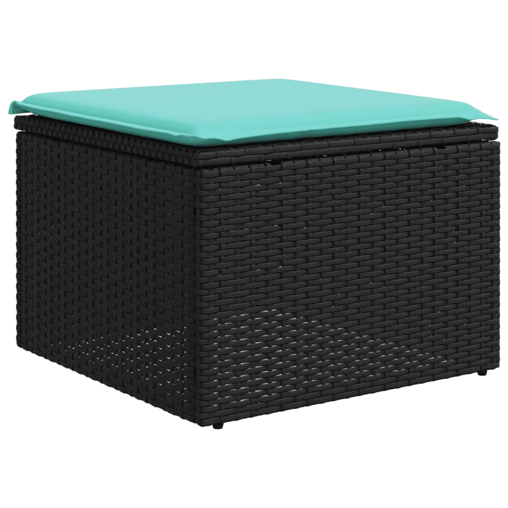 sofasæt til haven 10 dele med hynder polyrattan sort