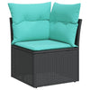 sofasæt til haven 11 dele med hynder polyrattan sort