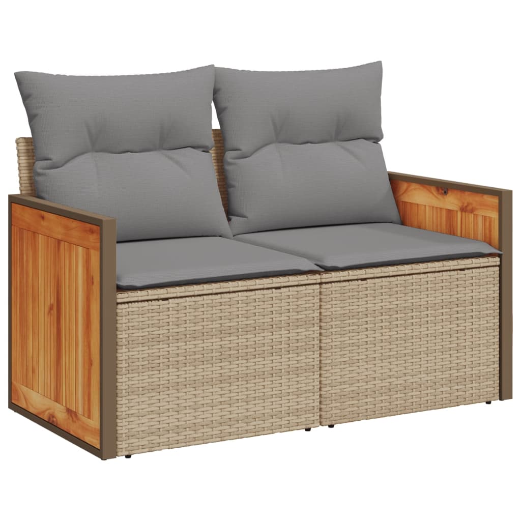 sofasæt til haven 12 dele med hynder polyrattan beige