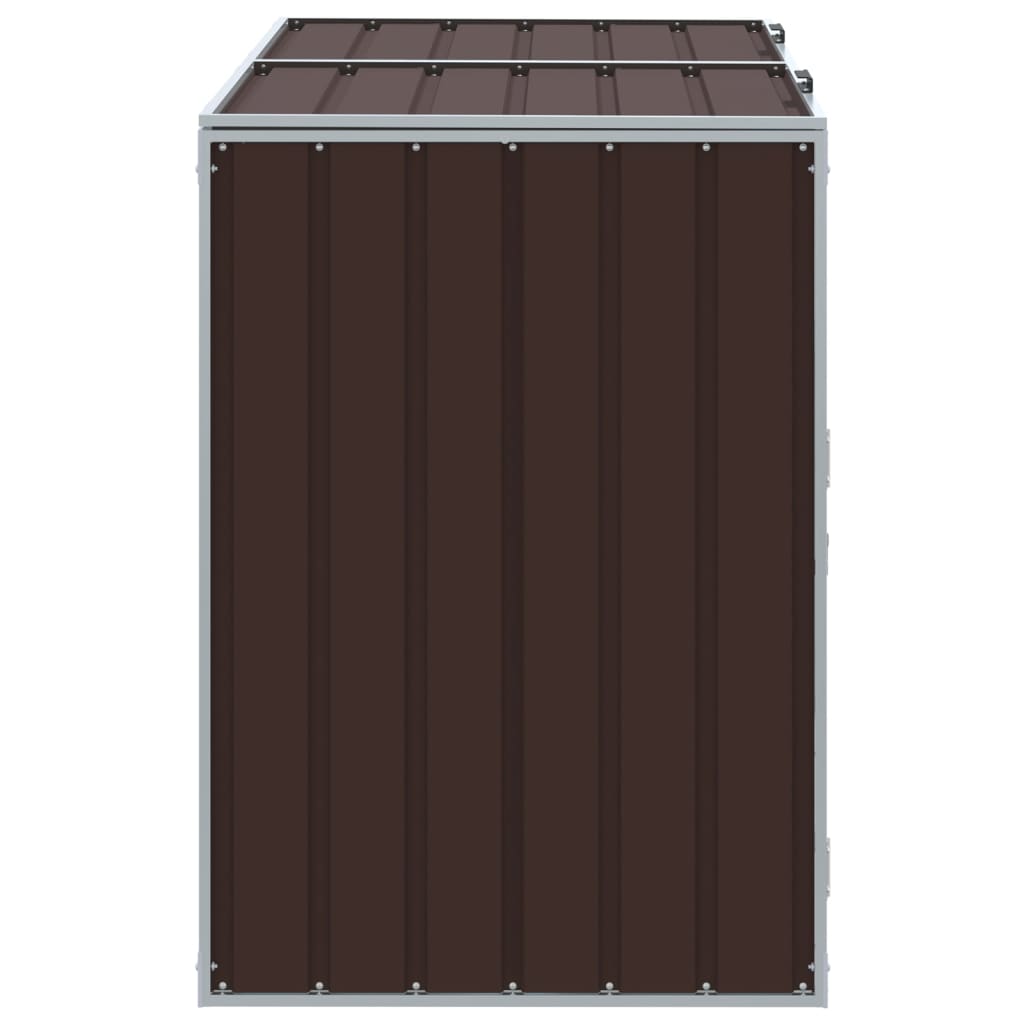 skraldespandsskjuler 144x81x113 cm 1 rum stål brun