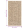 gulvtæppe ZIZUR 100x200 cm jute-look indendørs og udendørs