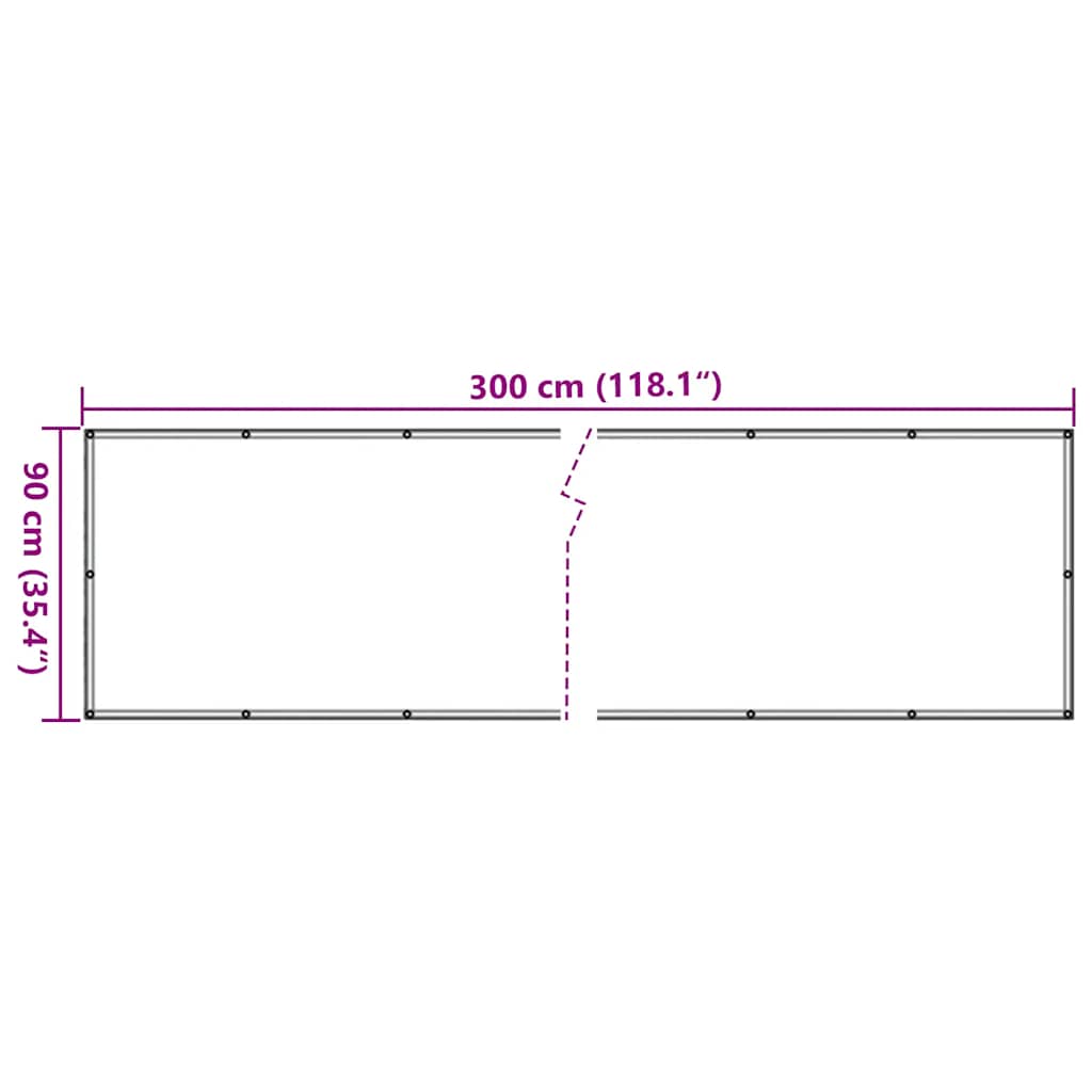 altanafskærmning 300x90 cm PVC cremefarvet