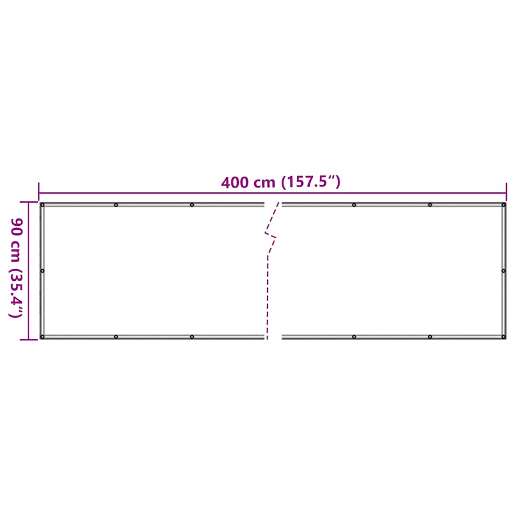 altanafskærmning 400x90 cm PVC plantedesign grøn