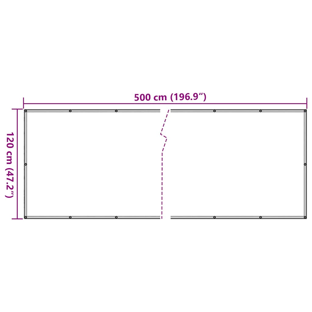 altanafskærmning 500x120 cm PVC antracitgrå
